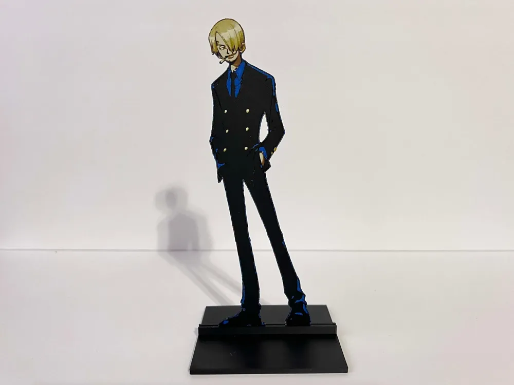 One Piece: Sanji 1/10th Scale Bookmark or Décor by 3djd HueForge model: One Piece: Sanji 1/10th Scale Bookmark or Décor by 3djd