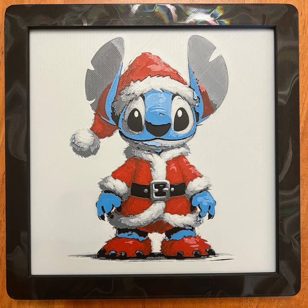 Stitch Dressed as Santa Claus by JustBe 3D Printing HueForge model: Stitch Dressed as Santa Claus by JustBe 3D Printing
