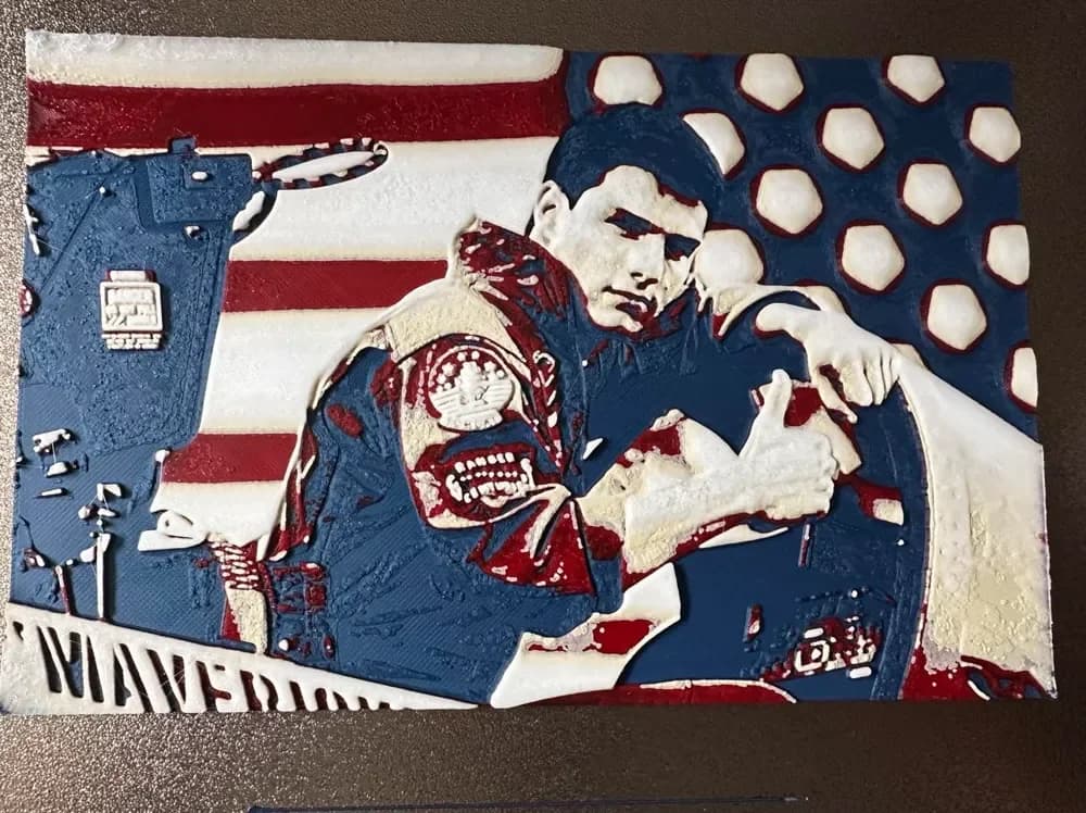 Top Gun the original by Cré'Art 3D HueForge model: Top Gun the original by Cré'Art 3D