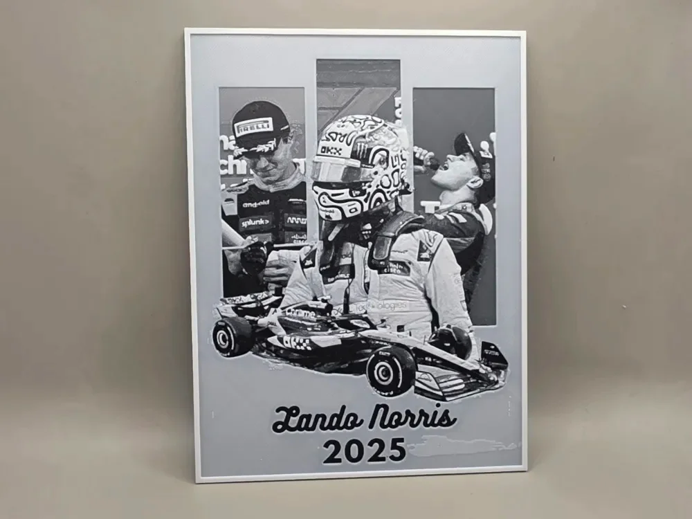Lando Norris Champion 2025 - HueForge by keko HueForge model: Lando Norris Champion 2025 - HueForge by keko