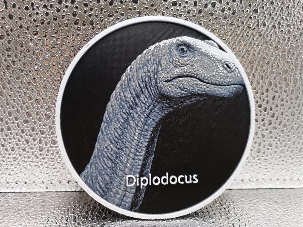 Diplodocus Coaster – Hueforge by Borishotch Industries HueForge model: Diplodocus Coaster – Hueforge by Borishotch Industries
