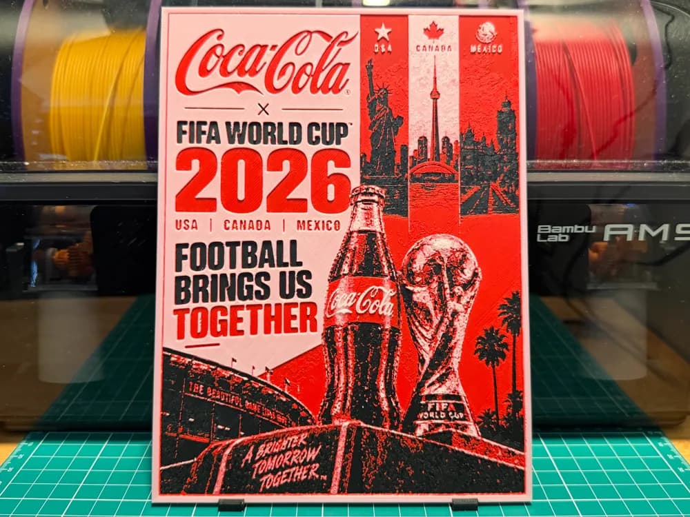 CocaCola x FIFA World Cup Poster HueForge by liv_3d HueForge model: CocaCola x FIFA World Cup Poster HueForge by liv_3d