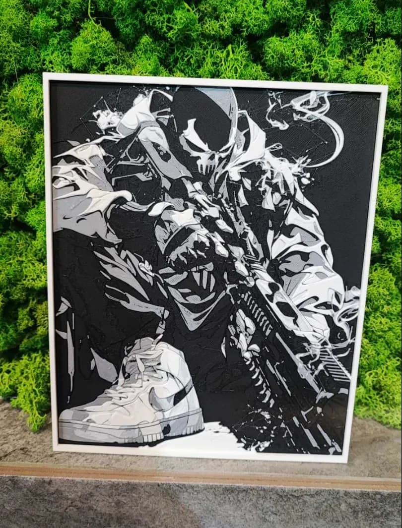 HueForge model: The Punisher - Nike by Garuda3D