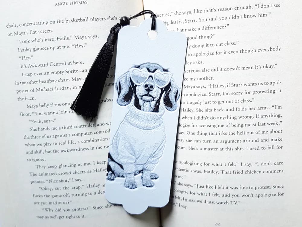 Bookmark, Dachshund, Puppy Dog by Dame Jo HueForge model: Bookmark, Dachshund, Puppy Dog by Dame Jo