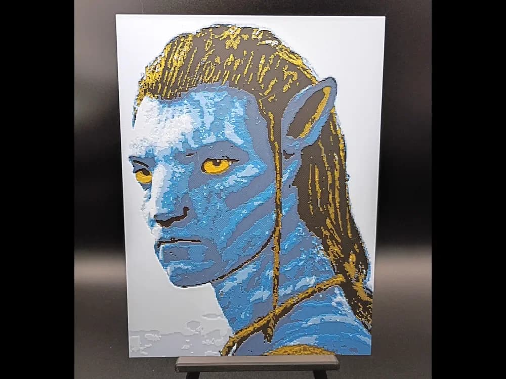 Avatar, Jake Skully Portrait by 3djd HueForge model: Avatar, Jake Skully Portrait by 3djd