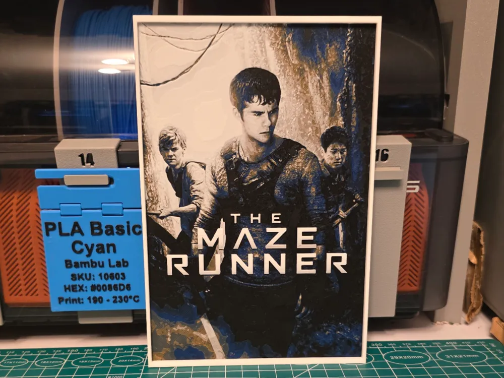 The Maze Runner Movie Poster - Hueforge Art by Lumpy3D HueForge model: The Maze Runner Movie Poster - Hueforge Art by Lumpy3D