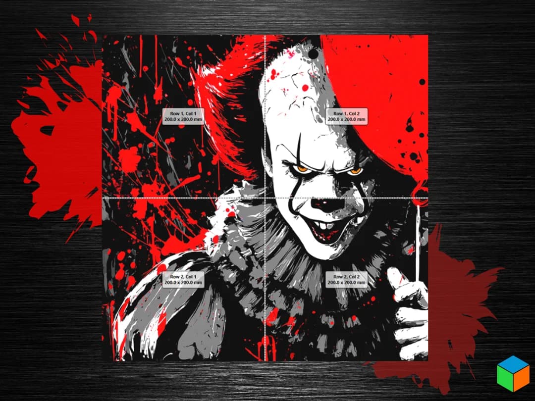 🎈💀 BONUS DROP — Massive 400x400 Pennywise Poster 💀🎈 by 3D Prints By Vic HueForge model: 🎈💀 BONUS DROP — Massive 400x400 Pennywise Poster 💀🎈 by 3D Prints By Vic
