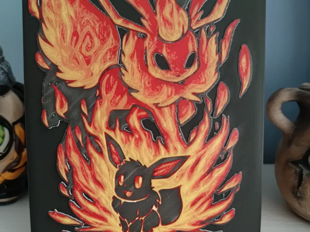 Hueforge fire eevee by Litolunar HueForge model: Hueforge fire eevee by Litolunar