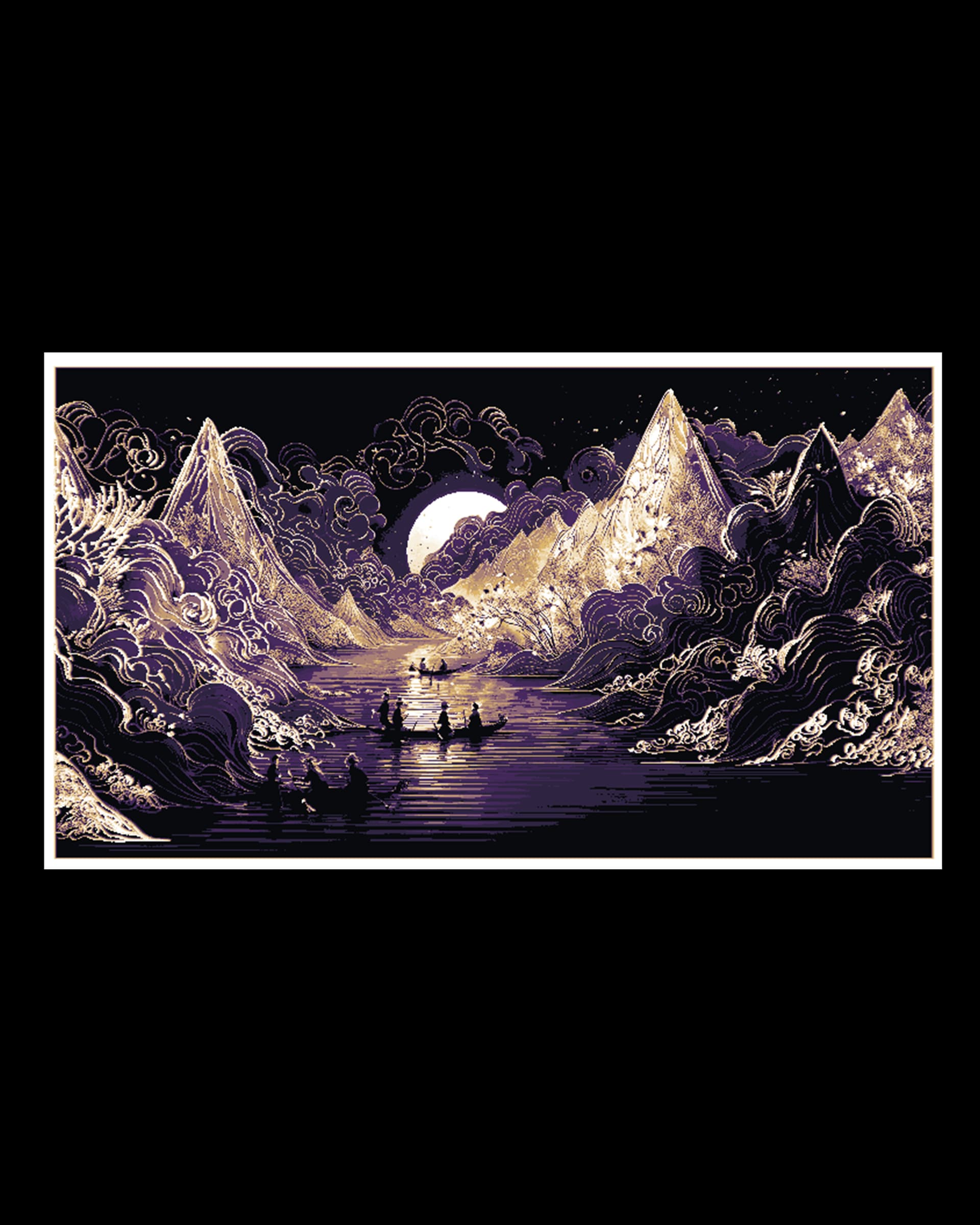 A gentle evening on the water - Paper art style picture - Hueforge art A gentle evening on the water - Paper art style picture - Hueforge art