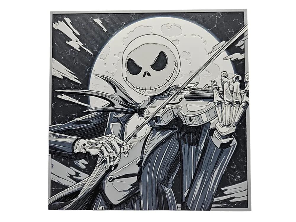 Jack Skellington Violin by BusyKikiBee HueForge model: Jack Skellington Violin by BusyKikiBee