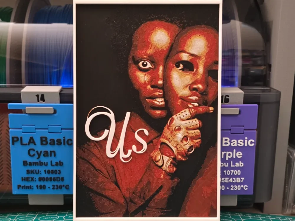 HueForge model: Us Movie Poster - Hueforge Art by Lumpy3D