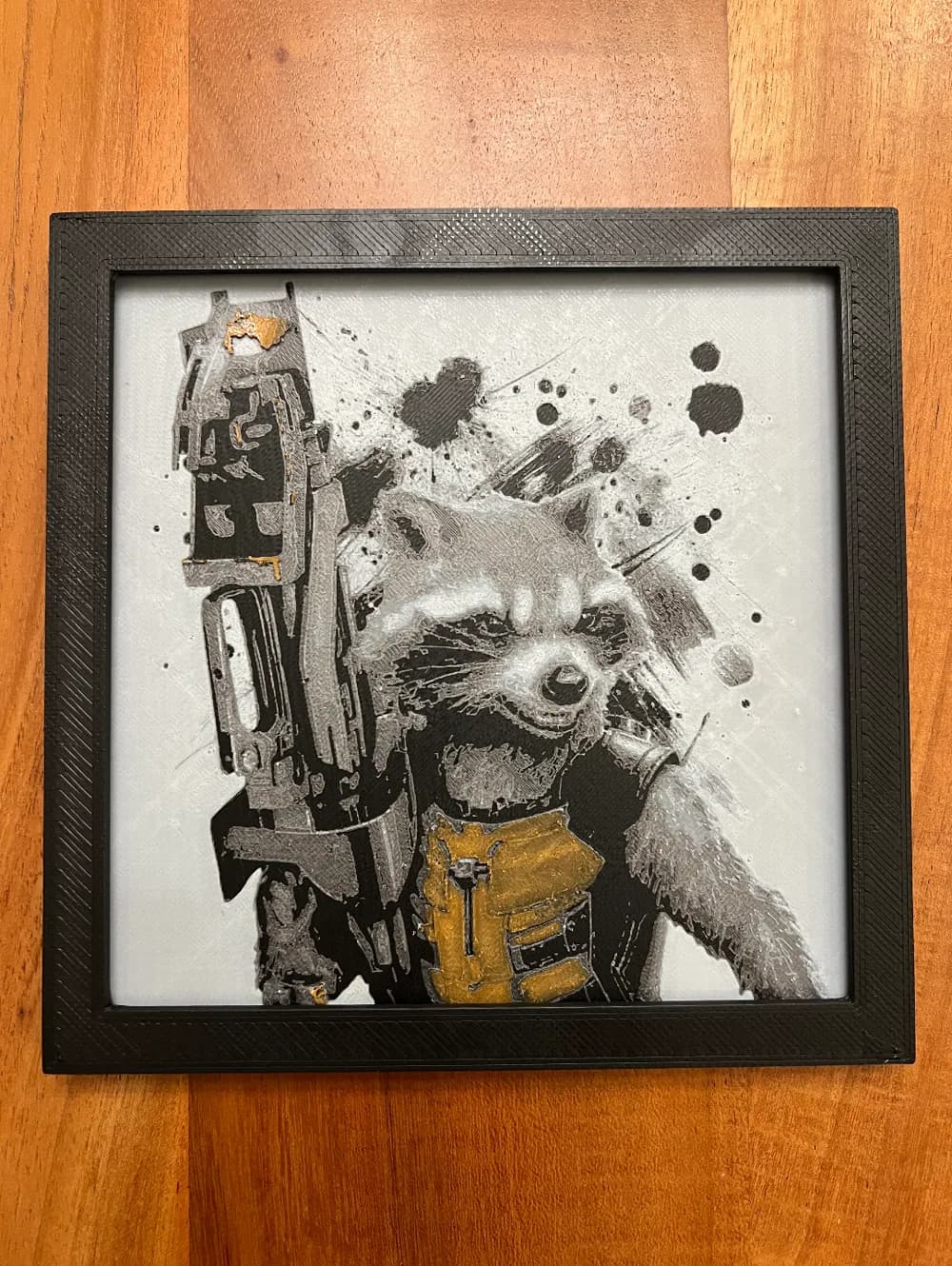 Rocket the Raccoon with BFG by JustBe 3D Printing HueForge model: Rocket the Raccoon with BFG by JustBe 3D Printing