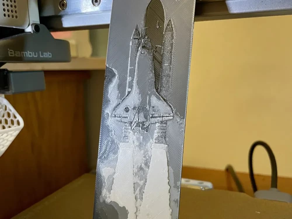 Space Shuttle Bookmark by 3D_Forged HueForge model: Space Shuttle Bookmark by 3D_Forged
