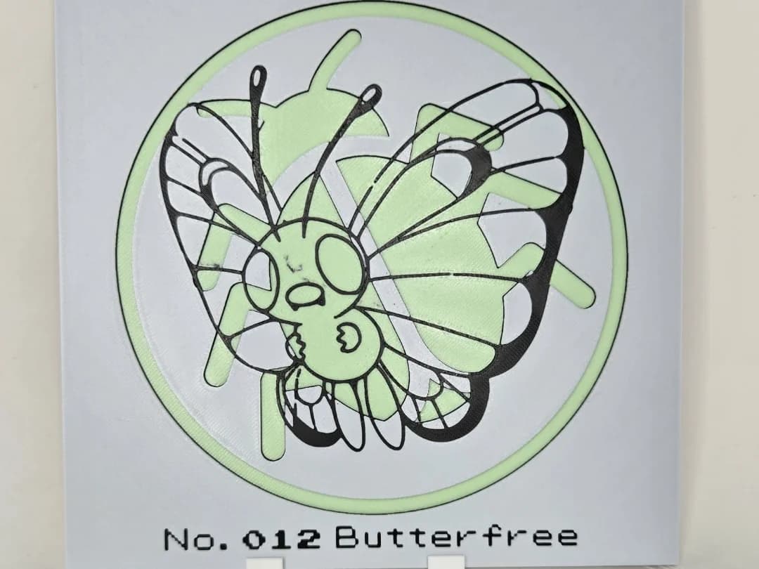 Minimalistic Butterfree Hueforge by 3Ree Printing HueForge model: Minimalistic Butterfree Hueforge by 3Ree Printing