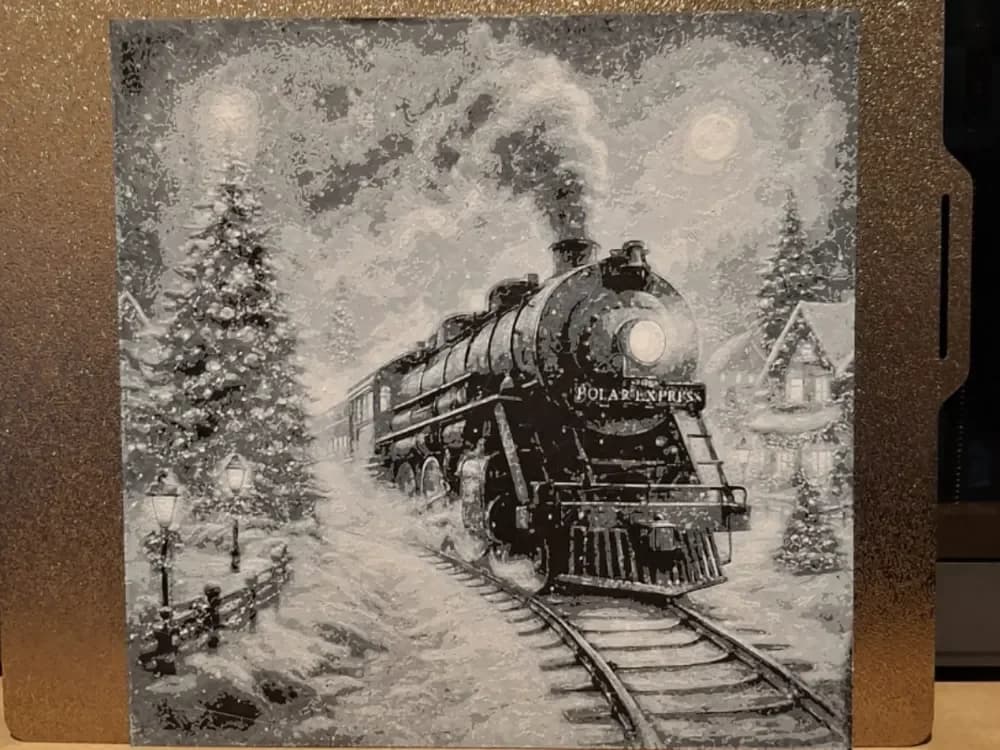 Polar express - Hueforge 2 colours by 3dGlow HueForge model: Polar express - Hueforge 2 colours by 3dGlow