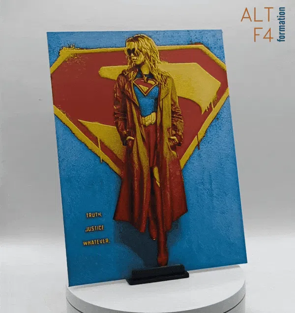 Supergirl poster - hueforge by Altf4-Formation HueForge model: Supergirl poster - hueforge by Altf4-Formation