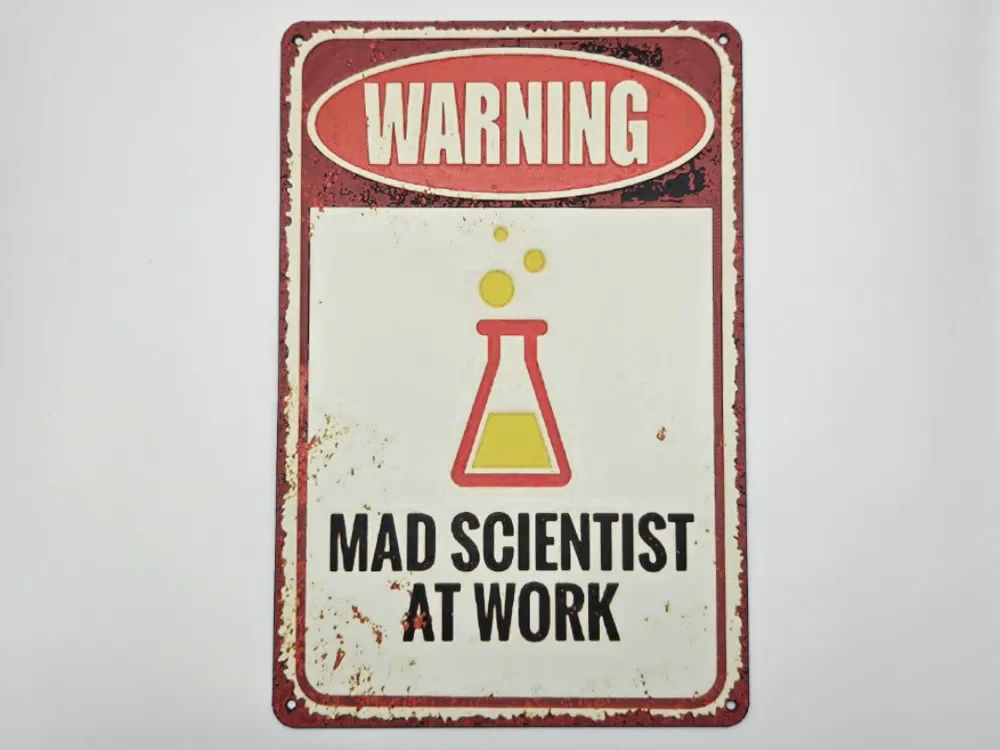 Sign Mad scientist at work by Kactus Fpv HueForge model: Sign Mad scientist at work by Kactus Fpv