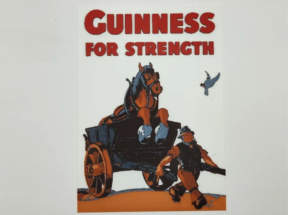 Vintage Guinness advertising poster 12 - Hueforge by Altf4-Formation HueForge model: Vintage Guinness advertising poster 12 - Hueforge by Altf4-Formation