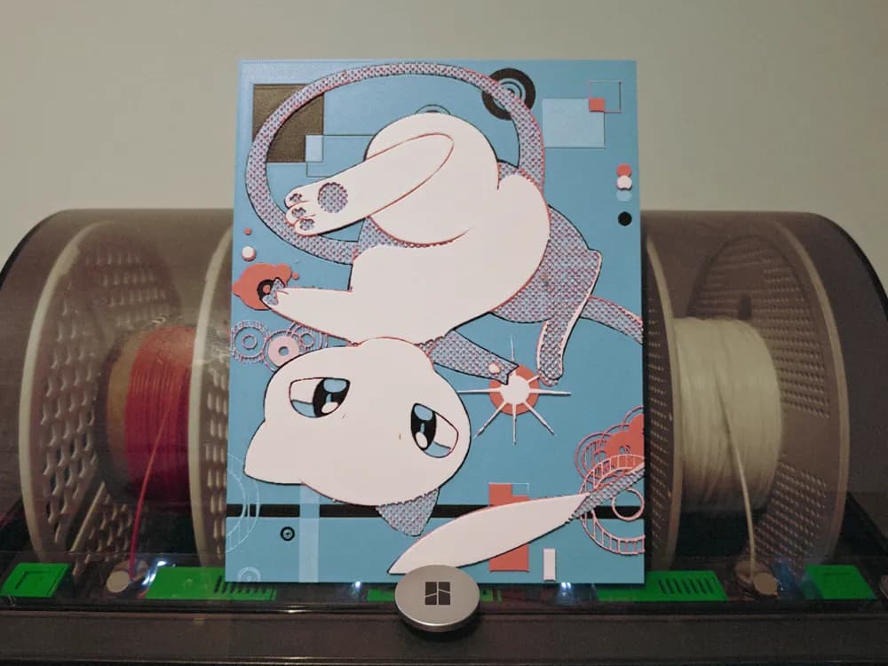 Mew Hueforge - Pokemon / Pocket Monster by Razel HueForge model: Mew Hueforge - Pokemon / Pocket Monster by Razel