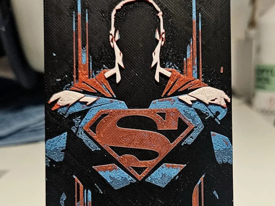 Superman Sketchy by Mano's 3d_Art HueForge model: Superman Sketchy by Mano's 3d_Art