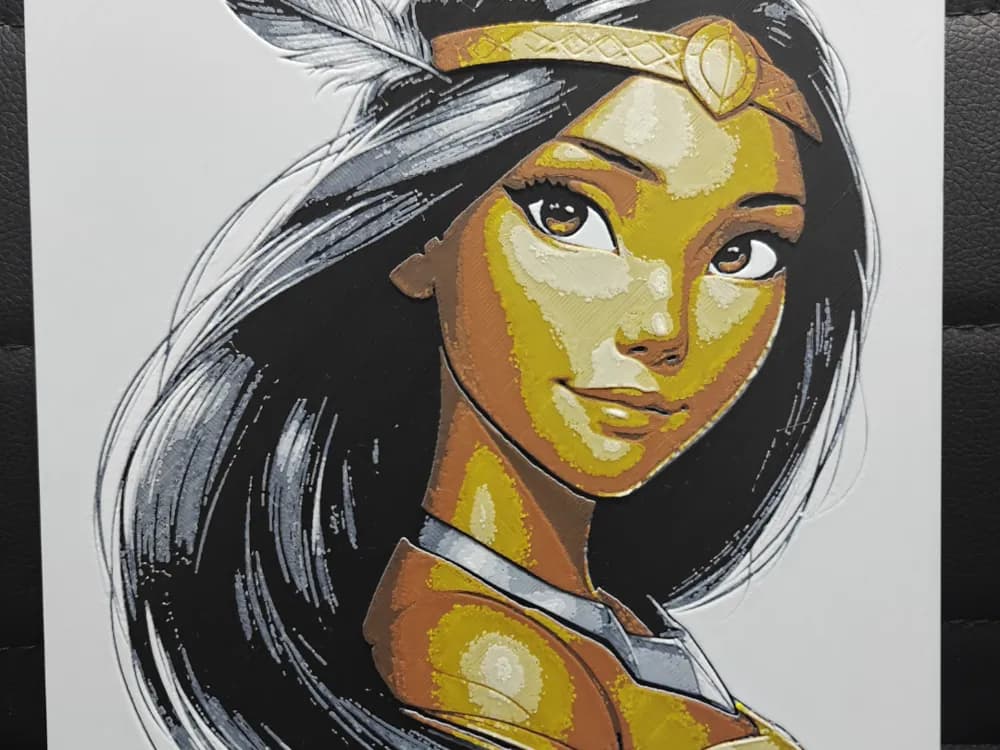 HueForge model: Pocahontas by TheHueforgeLady