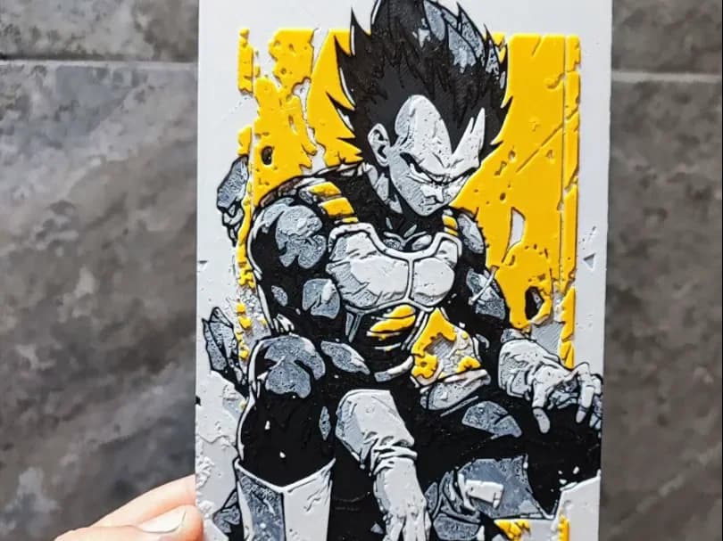 Vegeta by Garuda3D HueForge model: Vegeta by Garuda3D