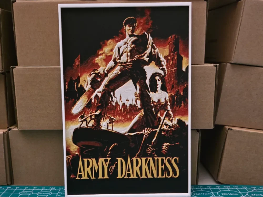 Army of Darkness Movie Poster - Hueforge Art by Lumpy3D HueForge model: Army of Darkness Movie Poster - Hueforge Art by Lumpy3D