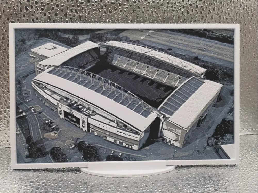 Wigan Warriors - Brick Community Stadium hueforge by Borishotch Industries HueForge model: Wigan Warriors - Brick Community Stadium hueforge by Borishotch Industries