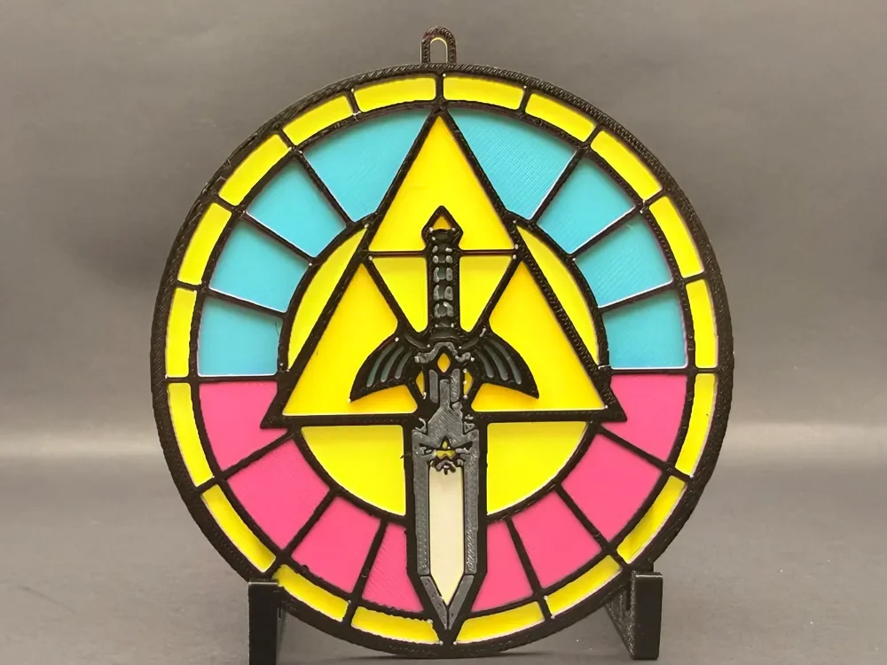 Zelda Triforce Stained Glass Hanging Print Zelda Triforce Stained Glass Hanging Print