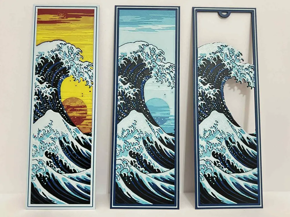 HueForge model: The Great Wave Pick'em-Sunlight/Moonlight/No Light by 3djd