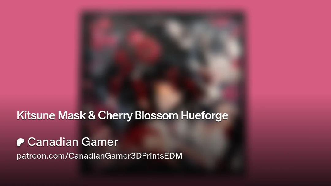 Kitsune Mask & Cherry Blossom Hueforge by Canadian Gamer HueForge model: Kitsune Mask & Cherry Blossom Hueforge by Canadian Gamer