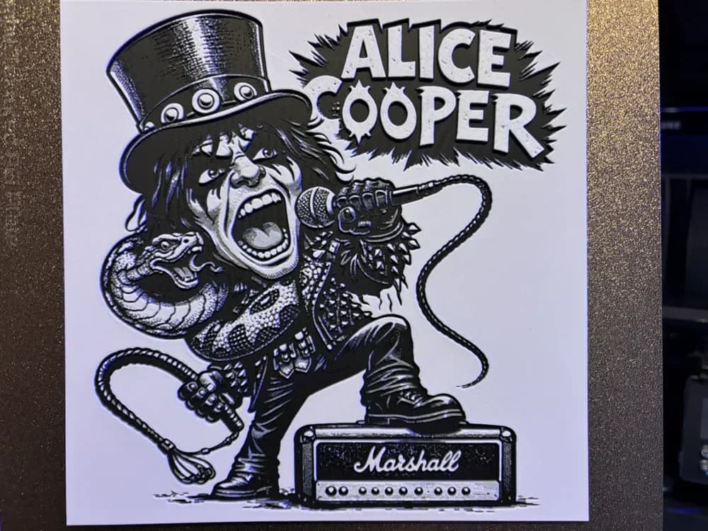 Alice Cooper Cartoon Hueforge by Reeftank&more HueForge model: Alice Cooper Cartoon Hueforge by Reeftank&more