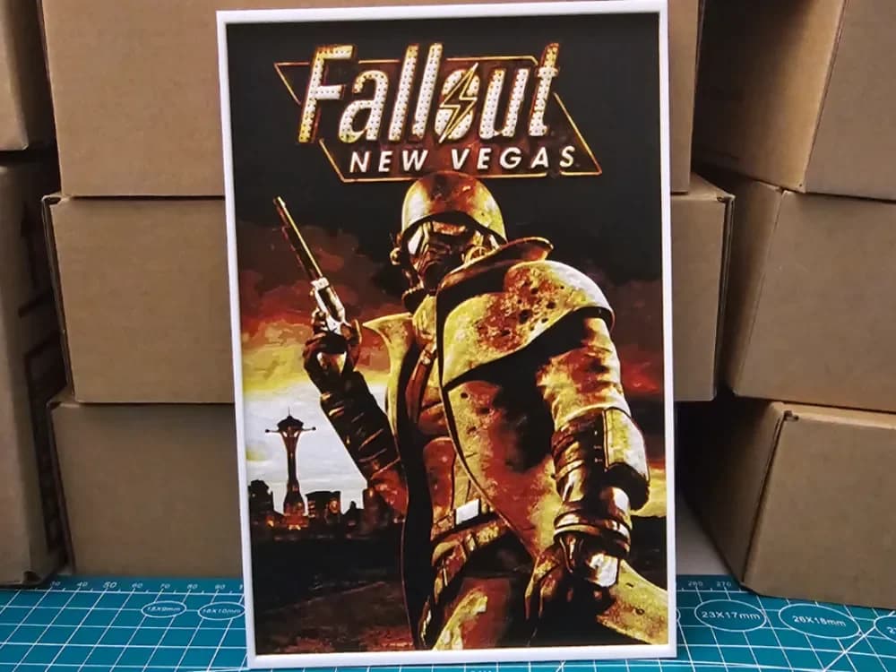 Fallout New Vegas Poster - Hueforge Art by Lumpy3D HueForge model: Fallout New Vegas Poster - Hueforge Art by Lumpy3D