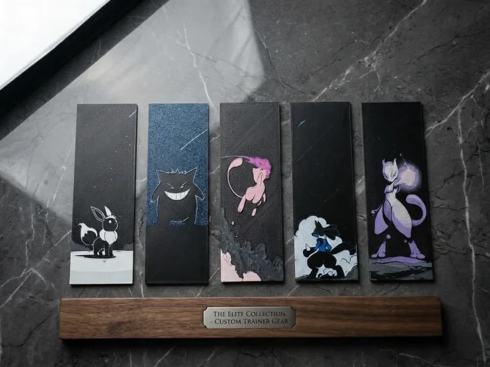 Pokemon Bookmark Collection - Night Theme by The SkyLab 3D HueForge model: Pokemon Bookmark Collection - Night Theme by The SkyLab 3D
