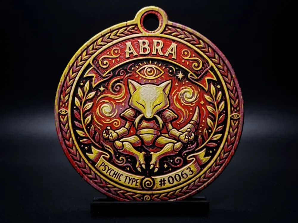 Abra #0063 - Pokemon Ornament by LED HueForge model: Abra #0063 - Pokemon Ornament by LED