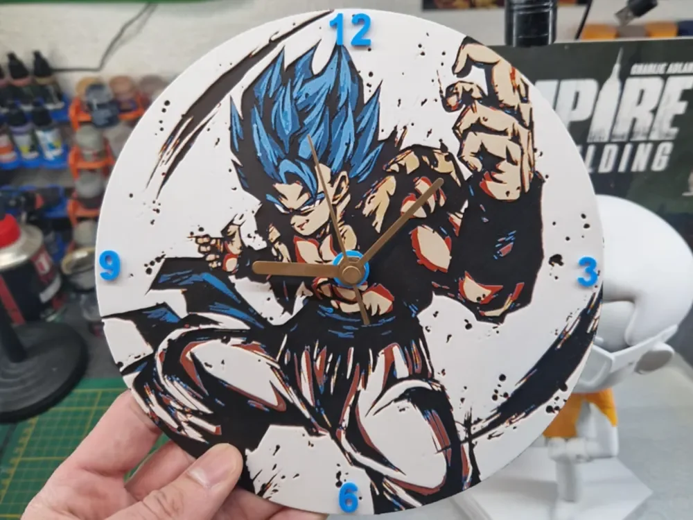 Dragon Ball Super - Gogeta Blue Clock by Dakiren HueForge model: Dragon Ball Super - Gogeta Blue Clock by Dakiren