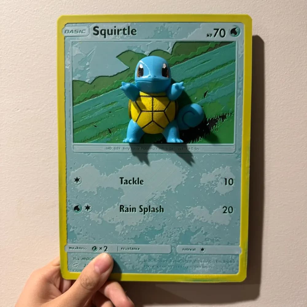 Oversized Squirtle Pokemon Card - Hueforge Hybrid