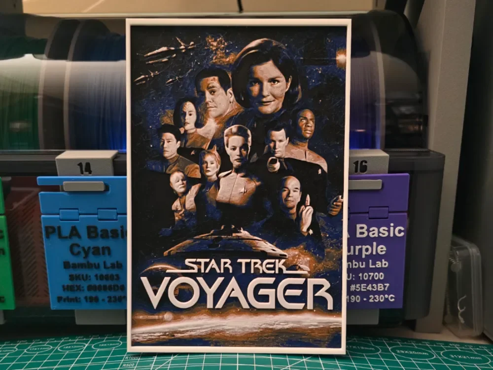 Star Trek: Voyager Poster - Hueforge Art by Lumpy3D HueForge model: Star Trek: Voyager Poster - Hueforge Art by Lumpy3D
