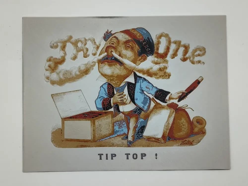 Vintage poster Currier & Ives - Try One - Hueforge by Altf4-Formation HueForge model: Vintage poster Currier & Ives - Try One - Hueforge by Altf4-Formation