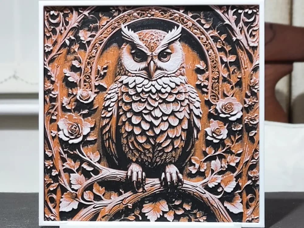 HueForge model: Wood Carving Owl - HueForge 3 Color by BoDad
