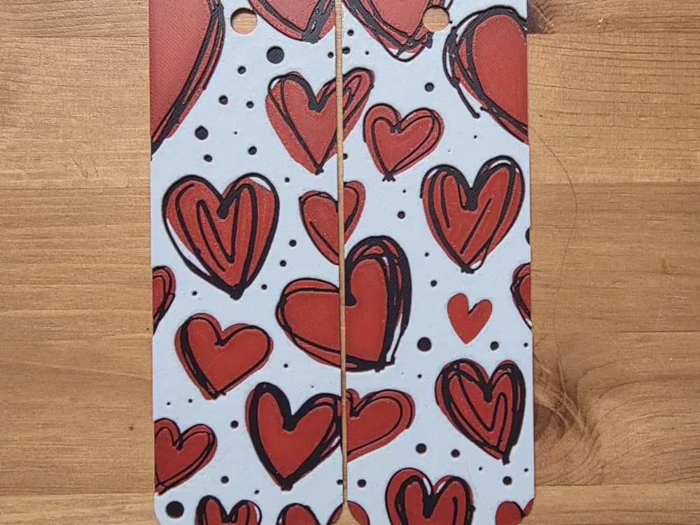 x2 Heart Bookmark by Morganja HueForge model: x2 Heart Bookmark by Morganja