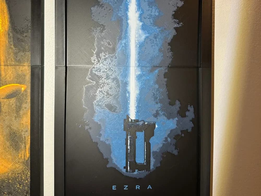 HueForge model: Ezra Bridger Saber 2-piece Hueforge by Hey Ben