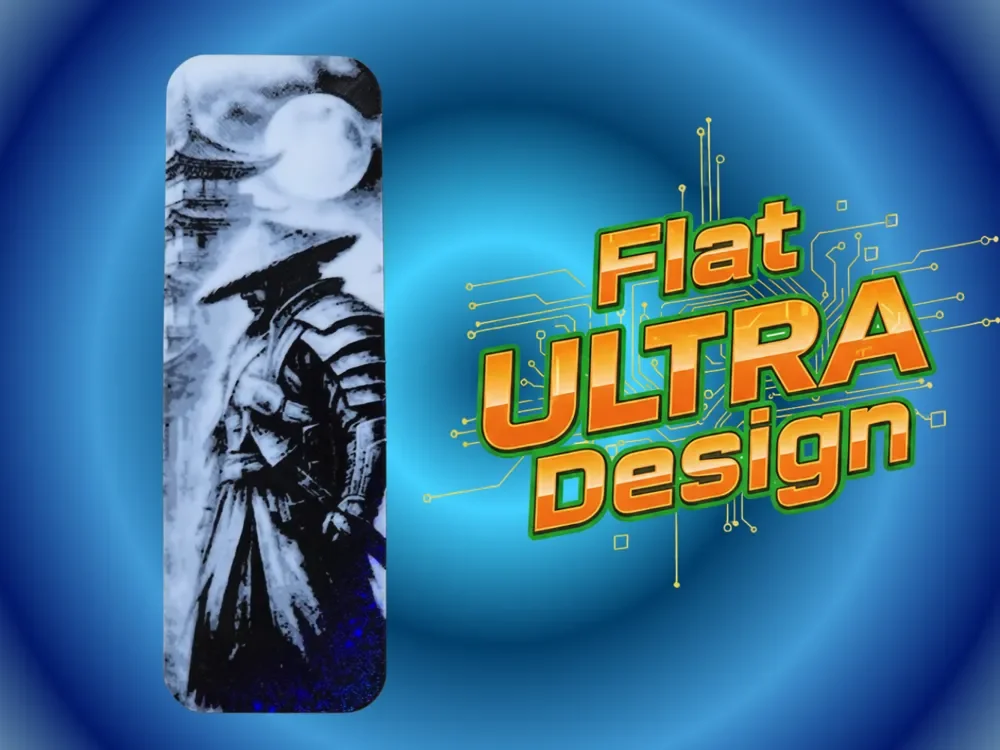 Samurai Ultra Flat Bookmark by Atrus Design HueForge model: Samurai Ultra Flat Bookmark by Atrus Design