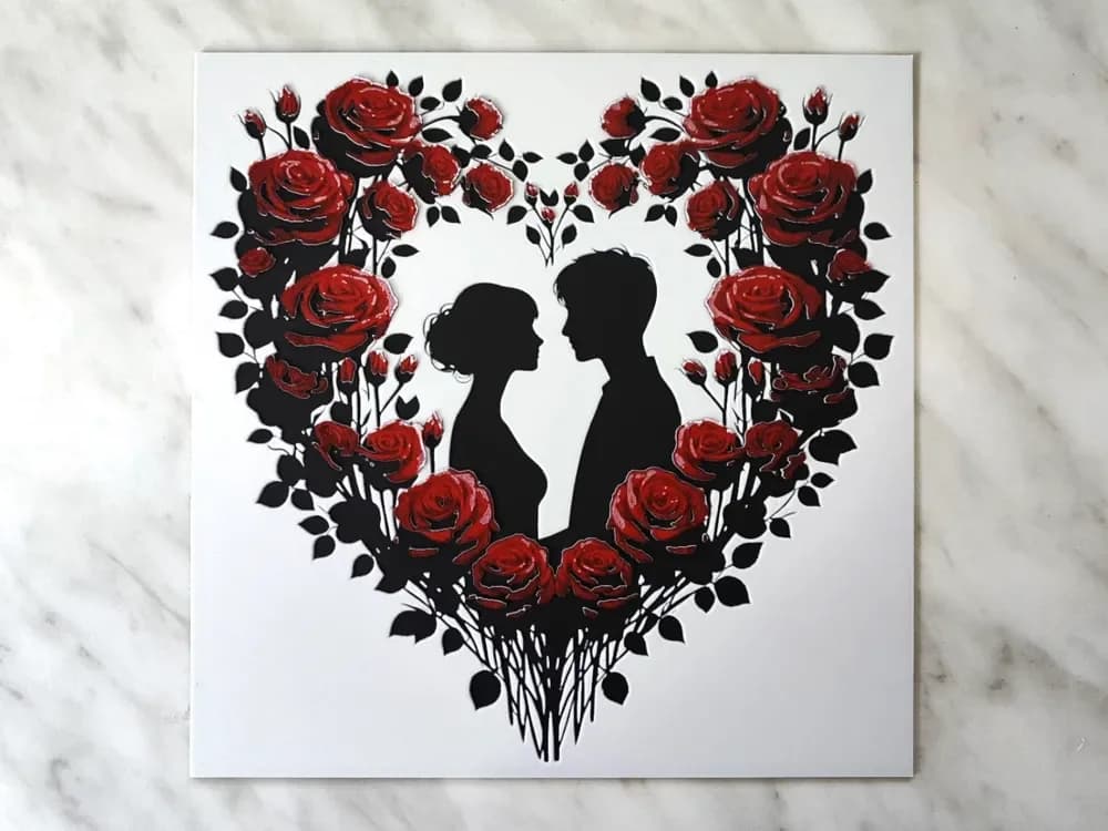 Lovers In Roses - Hueforge by BeaN HueForge model: Lovers In Roses - Hueforge by BeaN