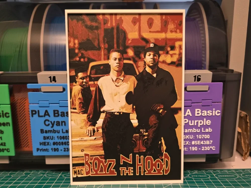 Boyz n the Hood Movie Poster - Hueforge Art by Lumpy3D HueForge model: Boyz n the Hood Movie Poster - Hueforge Art by Lumpy3D