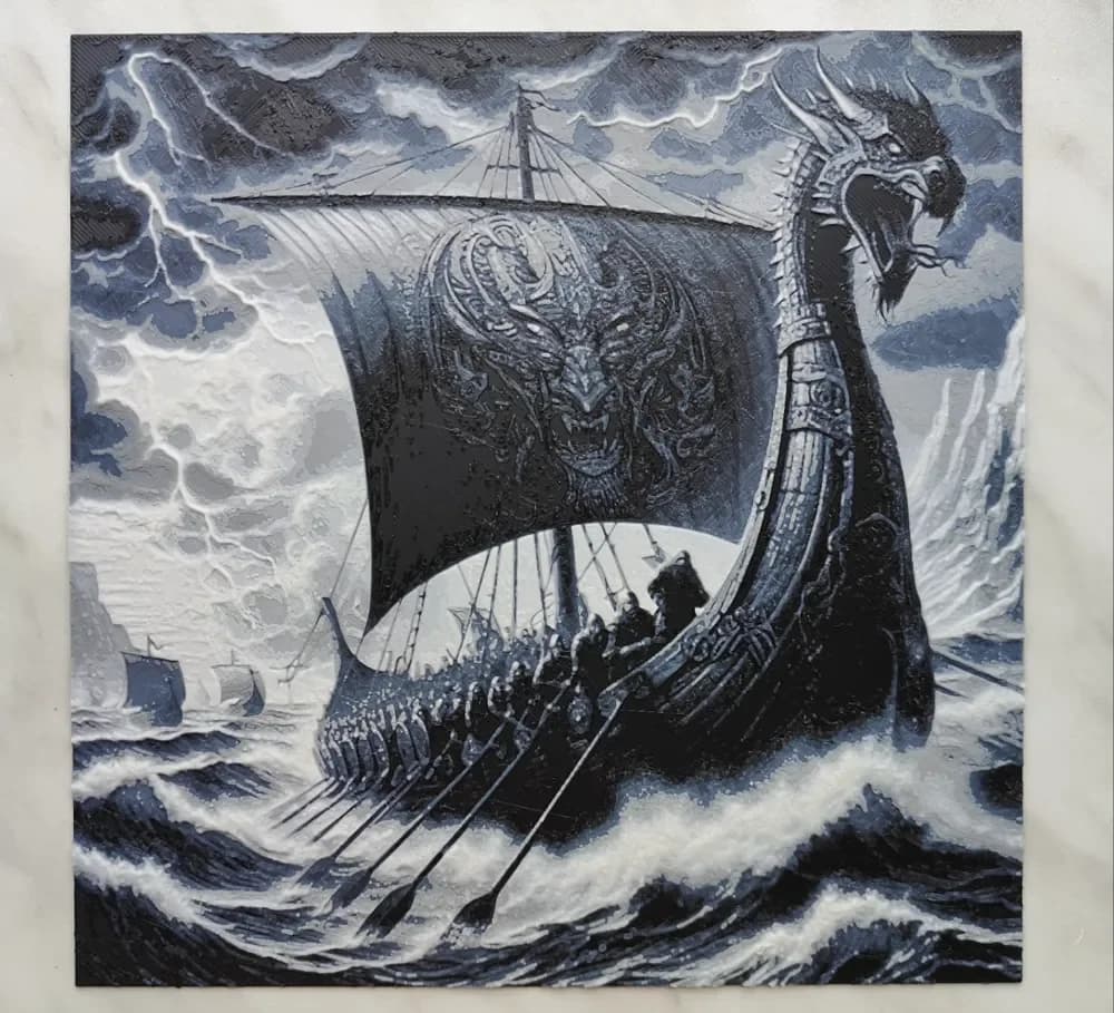 Viking ship - Hueforge by BeaN HueForge model: Viking ship - Hueforge by BeaN