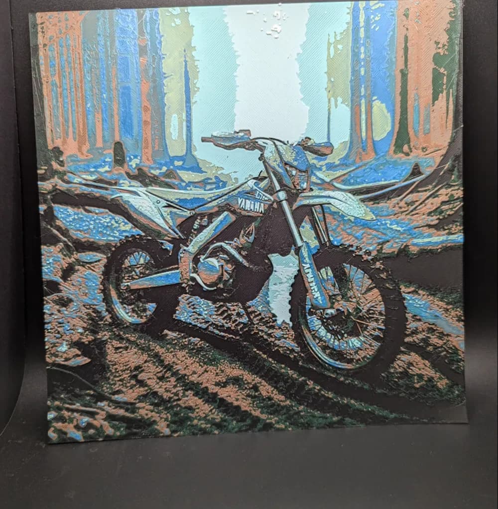 Yamaha Dirt Bike Hueforge by the_bearded_jedi HueForge model: Yamaha Dirt Bike Hueforge by the_bearded_jedi