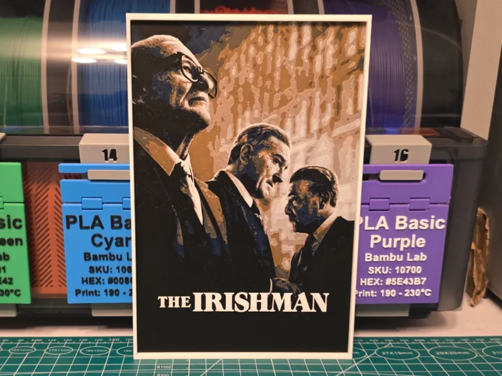 The Irishman Movie Poster - Hueforge Art by Lumpy3D HueForge model: The Irishman Movie Poster - Hueforge Art by Lumpy3D