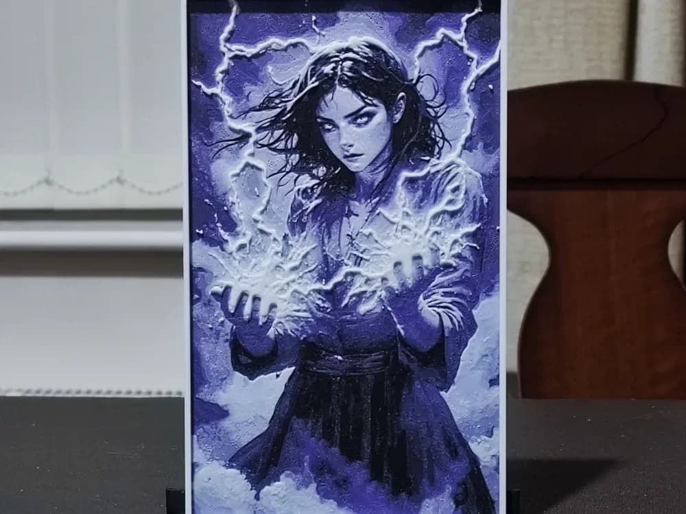 Power In The Palm Of Her Hand - HueForge 3 Color by BoDad HueForge model: Power In The Palm Of Her Hand - HueForge 3 Color by BoDad