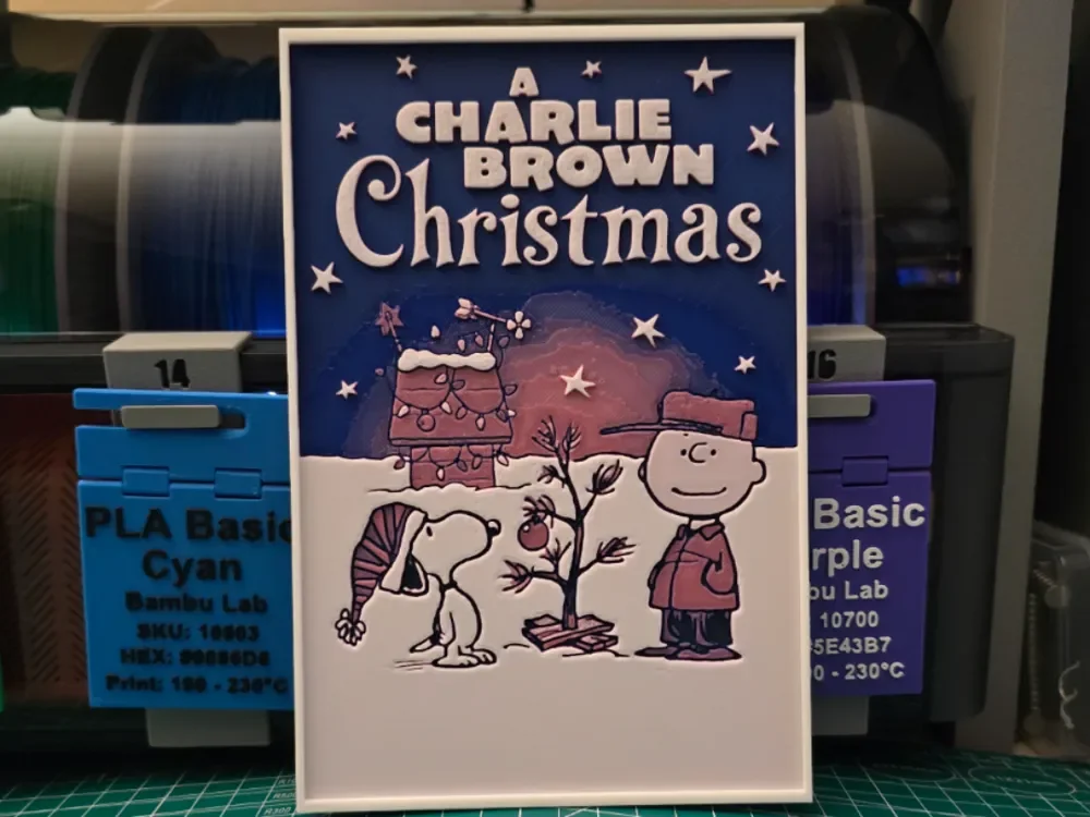 A Charlie Brown Christmas Movie Poster - Hueforge by Lumpy3D HueForge model: A Charlie Brown Christmas Movie Poster - Hueforge by Lumpy3D